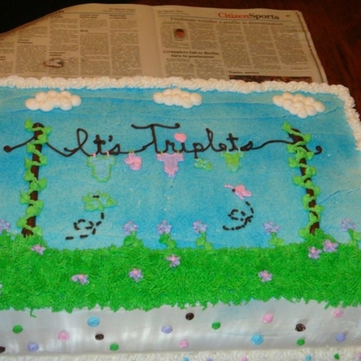 Triplets Clothes Line Baby Shower Cake