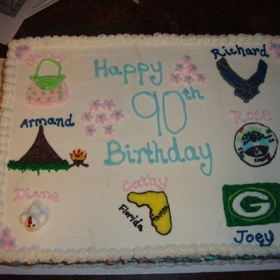 90Th Birthday Cake-Mom