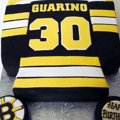 Bruins Cake For A 30Th Birthday Cake Carved Into Shirt Shape And Covered In Fondant All Hand Cut Letters And Number 30 Loved This Cake