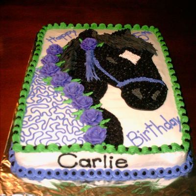 Black Beauty Horse Birthday Cake