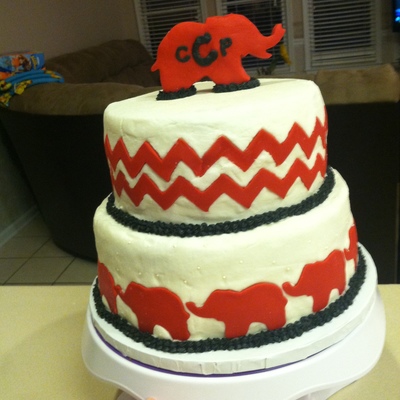 Elephant - Crimson - Roll Tide - Baby Shower