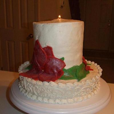 Christmas Pillar Candle Cake