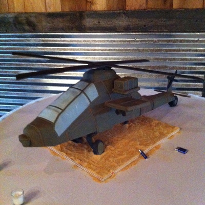 Carved Apache Helicopter Grooms Cake The Rotors Worked Too
