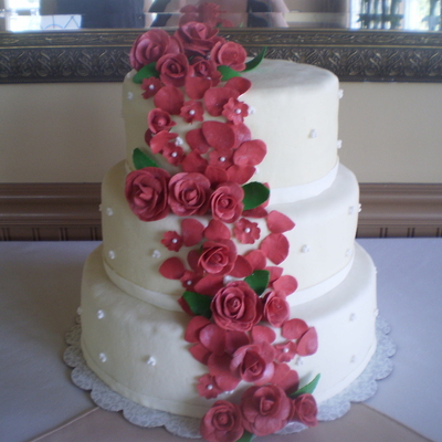 Gumpaste Roses Wedding Cake