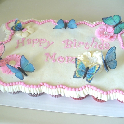 Butterflies Cupcake Cake
