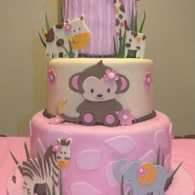 Jungle Baby Girl Cake