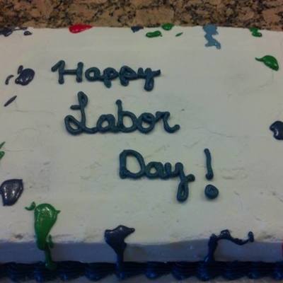 Cake For My Daughters Employers Labor Day Picnic She Works For Sherwin Williams Paint Splatters Are Thinned Buttercream Icing