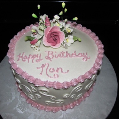Pink Rose Birthday Cake