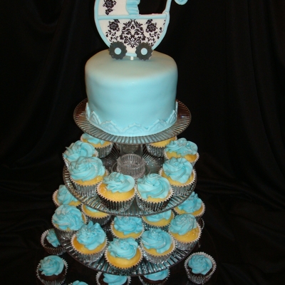 Damask Baby Carriage