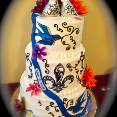 Tattoo Butter Cream Wedding Cake