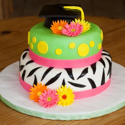 Gerbera Daisy Graduation Cake