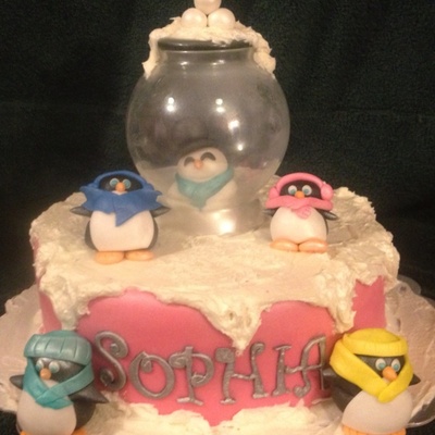 Winter 'one'derland Snow Globe Birthday Cake