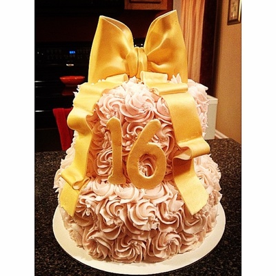 Pink And Gold Sweet 16 Rosette