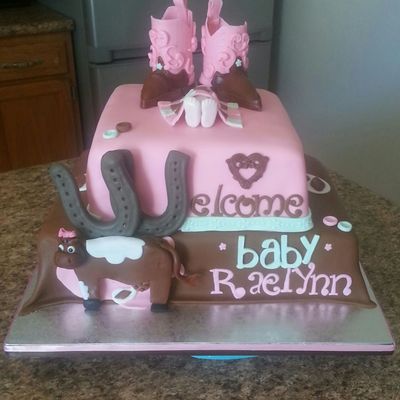 Western Baby Shower Theme Gumpaste Baby Boots Baby And Blanket