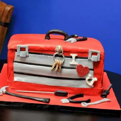 Tool Boxchocolate Cake With Gumpaste Tools