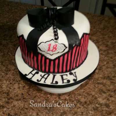 Chocolate Cake With Gumpaste Bow And Curls