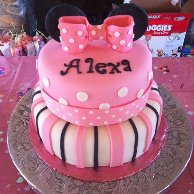 Minnie Mouse Cake W/ Matching Smash Cake