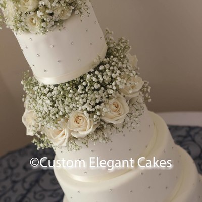 Fondant Cake Real Flowers