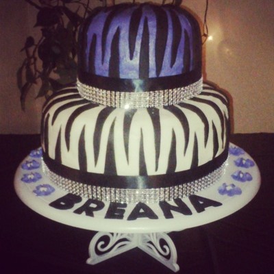Zebra Birthday Cake Did This Cake For My Great Niece It Is Buttercream With Fondant Stripes First Time Using Fondant Bought The Read