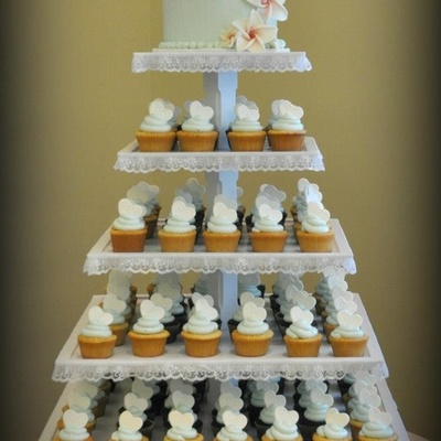 Plumeria Or Frangipani Cupcake Tower For A Wedding