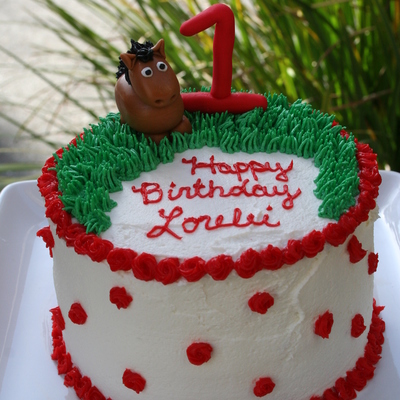Red Rose Horse Cake