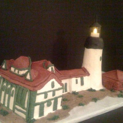 Portland Headlight Lighthouse Front Angle(All Buttercream)