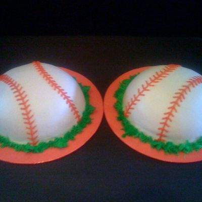 Dual Baseballs In Buttercream
