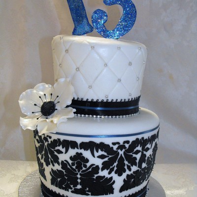 Whimsical And Domask Birthday Cake