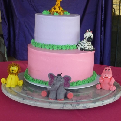Jungle Animal Shower Cake