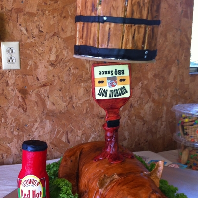 Roasted Pig Beer Bucket Cake