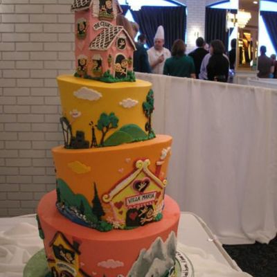 Topsy-Turvy Community Cake For Competition