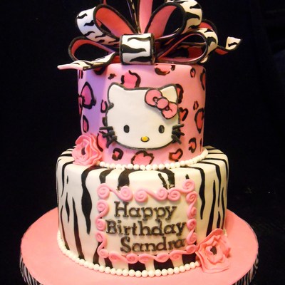 Pink Leopard & Zebra Hello Kitty