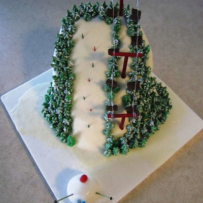 Alpine Ski Race Course Cake