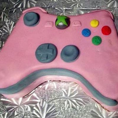 Xbox Cake With Pink & Red Controllers (Grooms Cake)