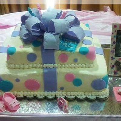 Baby Shower Gift Cake With Handmade Baby Accessories & Handmade Pic Frame With Babys Sonogram