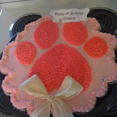 Pink Paw Cupcake-Cake