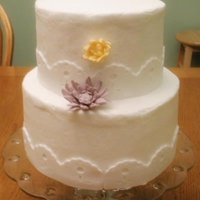 Eyelet Lace Wedding Cake
