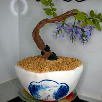 Gumpaste Wisteria Bonsai