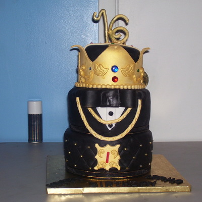 16Th Birthday With Crowntuxedo Cake