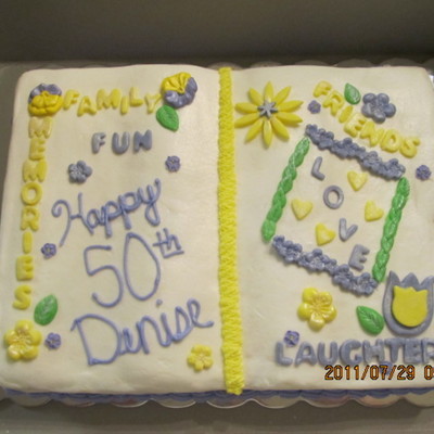 50Th Birthday Scrap Book Cake