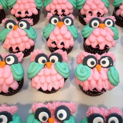 Owl Cupcakes For Owl Themed Baby Shower