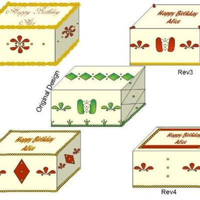 Square Cake Design Sketch Template