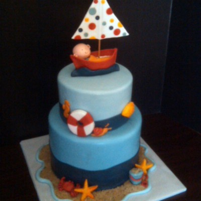 Nautical/sailing Baby Shower Cake
