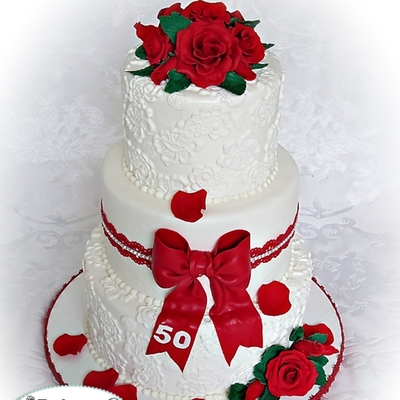 Red Roses And White Lace