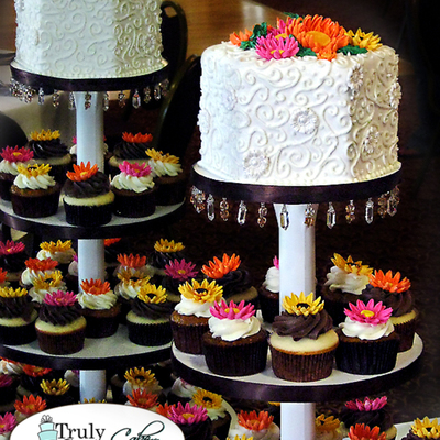 Gerbera Daisy Wedding Cake Cupcake Tree