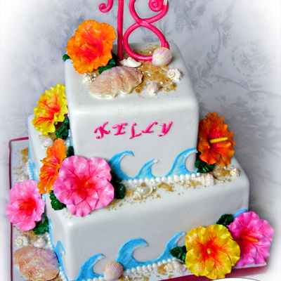 Tropical Themed Birthday/graduation Cake