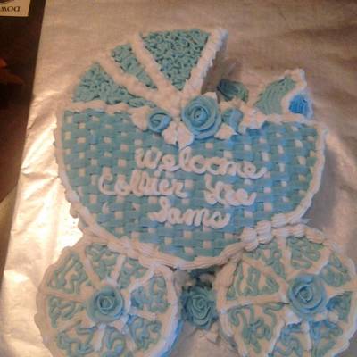 First Baby Carriage Cake To Welcome Young Collier Lee Into This World Vanilla Cake And All Bc Icing