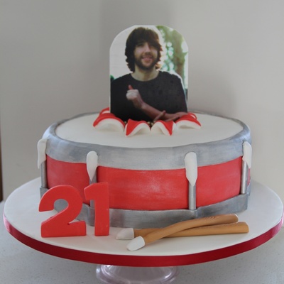21St Birthday Cake For A Keen Drummer