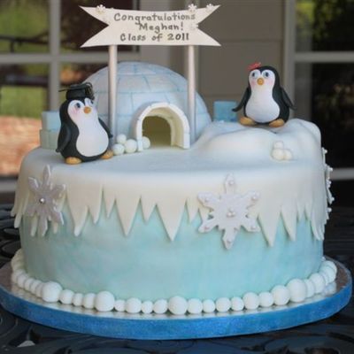 Penguin Graduation Cake