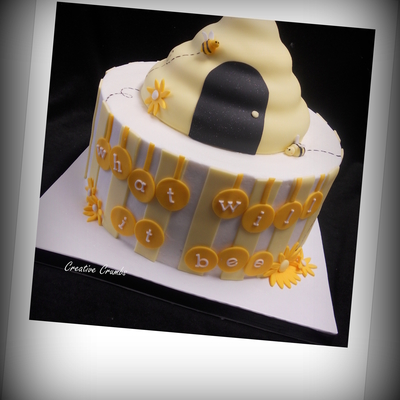 Bee Hive Gender Reveal Cakewhat Will It Bee This Is Not My Original Design The Bride Sent Me A Picture She Found On Pinterestso